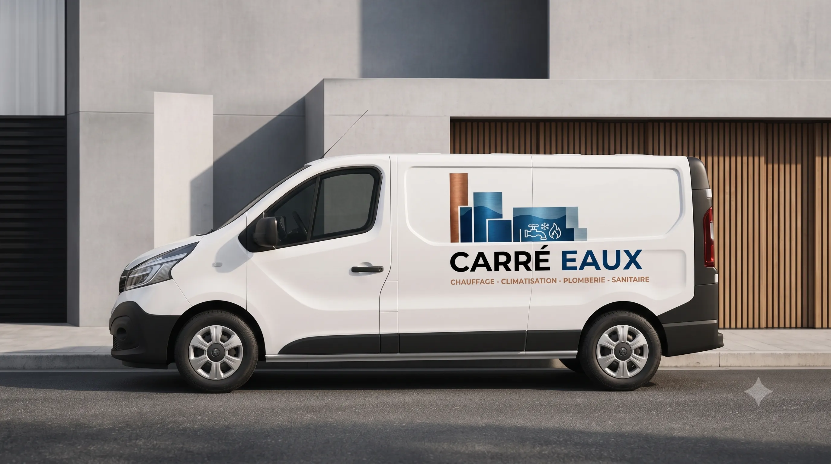 Camion d'intervention Carré Eaux (chauffage, climatisation, plomberie, sanitaire)